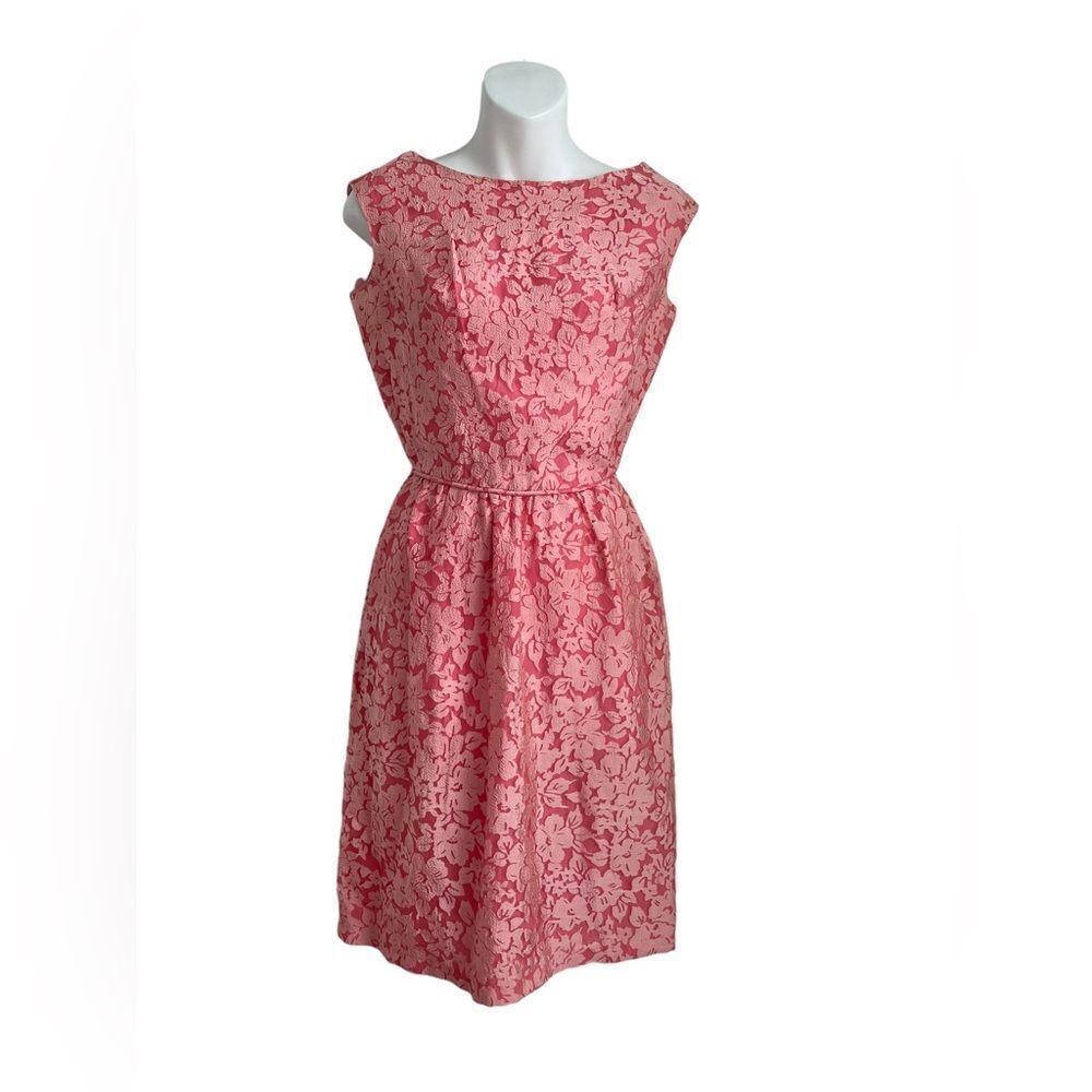 Vintage 1960s Floral A Line Sleeveless Dress Size 6